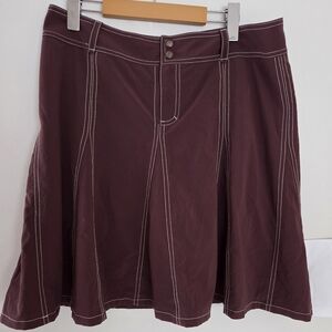 Athleta Whatever Burgundy Flared Skort Sz 12